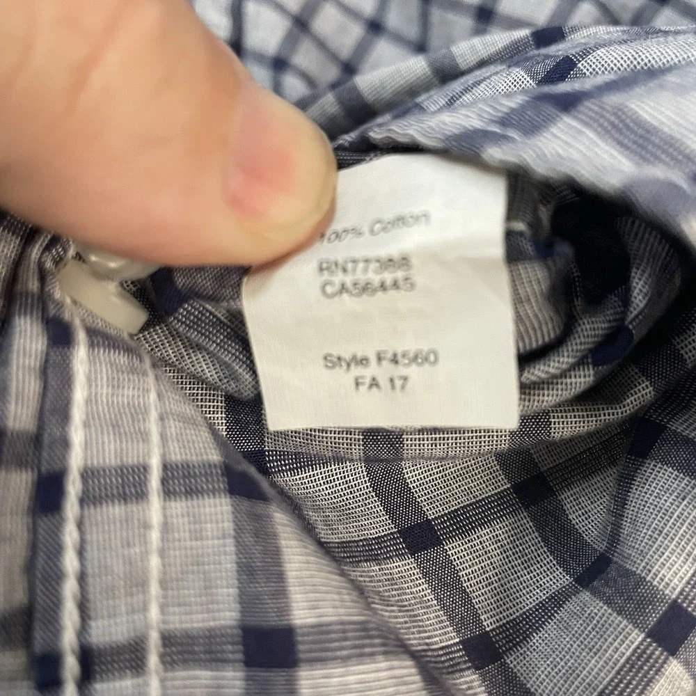 J. Crew Men's M Slim Fit Long Sleeve Button Down Blue Plaid Shirt‎ Style #F4560